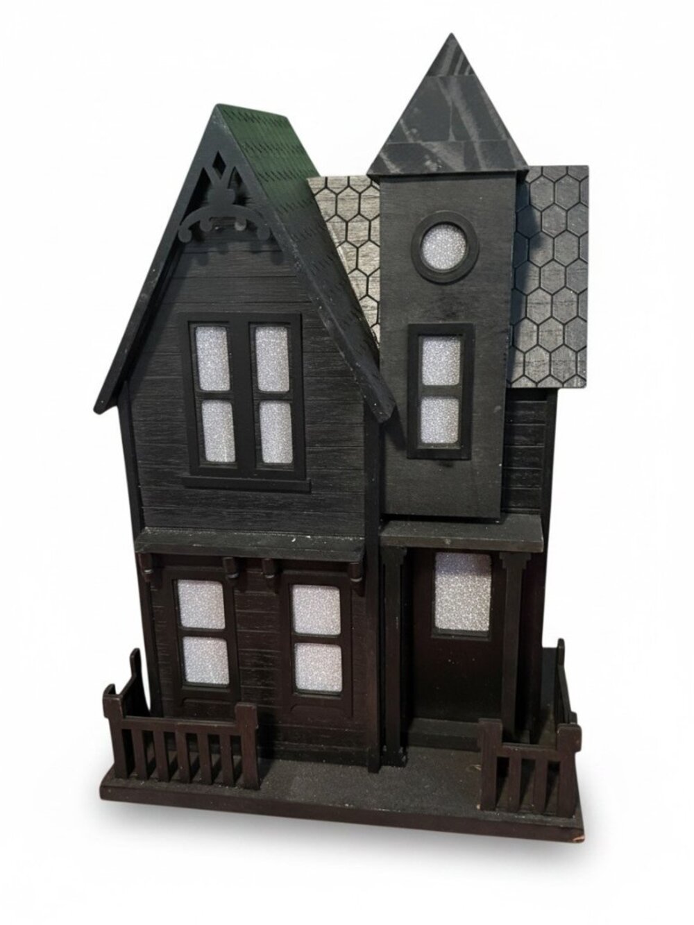 Threshold Large Haunted House Figurine Black – 16” Lighted Halloween Decor